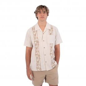 Риза с къс ръкав Hurley Sano Camp Embroidered short sleeve shirt - Beige (Bone) риза,с,къс,ръкав,дамски,ризи,мъжки,ризи,hurley,sano,camp,embroidered,short,sleeve,shirt,beige,(bone)