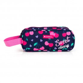 Gabol Sweet-Triple Pocket With Handle pencil case - Blue (Azul Marino) ученически,принадлежности,gabol,sweet,triple,pocket,with,handle,pencil,case,blue,(azul,marino)
