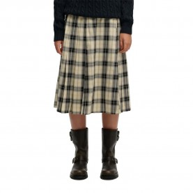 пола,дамски,поли,и,рокли,superdry,check,pleated,midi,skirt,beige,(cream,black,check)