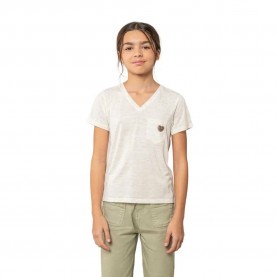 Тениска Deeluxe Kellie short sleeve v neck T-shirt - White (Natural Mel) тениска,мъжки,тениски,дамски,тениски,deeluxe,kellie,short,sleeve,v,neck,t,shirt,white,(natural,mel)