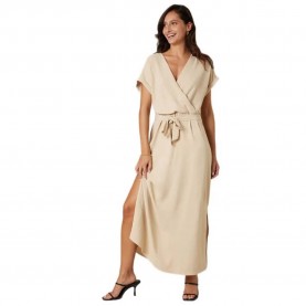 рокля,дамски,поли,и,рокли,deeluxe,teyssa,short,sleeve,long,dress,beige,(linen)