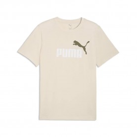 тениска,мъжки,тениски,дамски,тениски,puma,ess,2,color,no.1,logo,short,sleeve,t,shirt,beige,(alpine,snow,white)