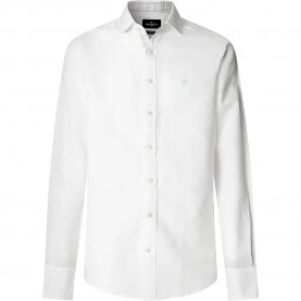 Риза с дълъг ръкав Hackett HM3010660 Linen long sleeve shirt - White (Optic White) риза,с,дълъг,ръкав,дамски,ризи,мъжки,ризи,hackett,hm3010660,linen,long,sleeve,shirt,white,(optic,white)