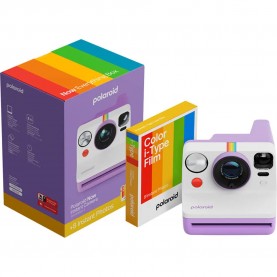 други,аксесоари,polaroid,now,gen,3,purple,bundle,with,color,film,8,photos,instant,camera,clear,(purple)