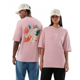 Тениска New era Floral short sleeve T-shirt - Pink (Pastel Pink / Black) тениска,мъжки,тениски,дамски,тениски,new,era,floral,short,sleeve,t,shirt,pink,(pastel,pink,black)