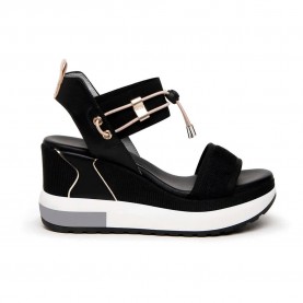 Сандали на платформа Nero giardini E307753D wedge sandals - Black (Black) сандали,на,платформа,дамски,сандали,и,чехли,nero,giardini,e307753d,wedge,sandals,black,(black)