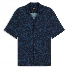 Риза с къс ръкав BOSS Rayer 10277647 short sleeve shirt - Blue (Dark Blue) риза,с,къс,ръкав,дамски,ризи,мъжки,ризи,boss,rayer,10277647,short,sleeve,shirt,blue,(dark,blue)