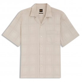 Риза с къс ръкав BOSS Rayer 10277654 short sleeve shirt - Beige / Grey (Open Grey 070) риза,с,къс,ръкав,дамски,ризи,мъжки,ризи,boss,rayer,10277654,short,sleeve,shirt,beige,grey,(open,grey,070)