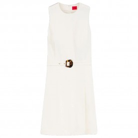 Рокля HUGO Kidenna 10248776 sleeveless short dress - White (Open White) рокля,дамски,поли,и,рокли,hugo,kidenna,10248776,sleeveless,short,dress,white,(open,white)