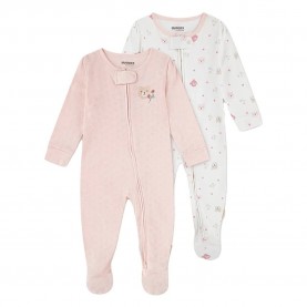 Huggies clothes 0Z2944 long sleeve romper - White / Pink (Crystal Pink) детски,облекла,за,момичета,huggies,clothes,0z2944,long,sleeve,romper,white,pink,(crystal,pink)