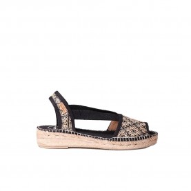Сандали на платформа Toni pons Estel-Ge esparto wedge sandals - Black (Black) сандали,на,платформа,дамски,сандали,и,чехли,toni,pons,estel,ge,esparto,wedge,sandals,black,(black)
