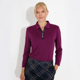Блуза Abacus golf Limerick 3/4 Sleeve woman sweater - Purple (Beetroot) блуза,мъжки,пуловери,дамски,пуловери,abacus,golf,limerick,3,4,sleeve,woman,sweater,purple,(beetroot)