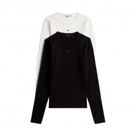 тениска,мъжки,тениски,дамски,тениски,tommy,jeans,essential,slim,fit,long,sleeve,t,shirt,2,units,black,(black,ecru)