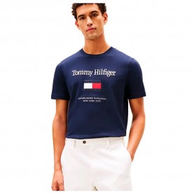 Тениска Tommy hilfiger Embroidery Flag short sleeve T-shirt - Blue (Desert Sky) тениска,мъжки,тениски,дамски,тениски,tommy,hilfiger,embroidery,flag,short,sleeve,t,shirt,blue,(desert,sky)