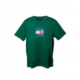 Тениска Tommy hilfiger Linear Flag Graphic short sleeve T-shirt - Green (Green) тениска,мъжки,тениски,дамски,тениски,tommy,hilfiger,linear,flag,graphic,short,sleeve,t,shirt,green,(green)