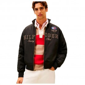 Яке Tommy hilfiger Logo Embroidery Racing jacket - Black (Black) яке,мъжки,якета,дамски,якета,и,палта,tommy,hilfiger,logo,embroidery,racing,jacket,black,(black)
