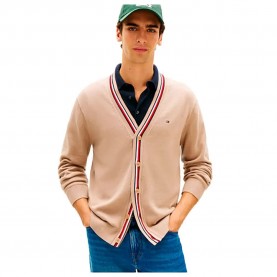 Жилетка Tommy hilfiger MW0MW41544 cardigan - Beige (Safari Canvas) жилетка,мъжки,пуловери,дамски,пуловери,tommy,hilfiger,mw0mw41544,cardigan,beige,(safari,canvas)