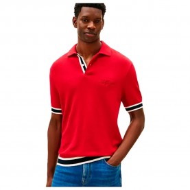 Tommy hilfiger MW0MW41620 short sleeve polo - Red (Medium Red) дамски,блузи,с,яка,мъжки,блузи,с,яка,tommy,hilfiger,mw0mw41620,short,sleeve,polo,red,(medium,red)