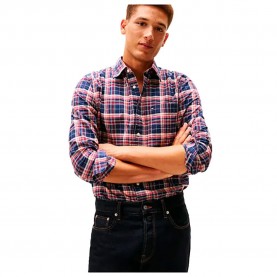 Карирана риза Tommy hilfiger MW0MW41678 Oxford long sleeve shirt - Blue (Pitch Blue / Check) карирана,риза,дамски,ризи,мъжки,ризи,tommy,hilfiger,mw0mw41678,oxford,long,sleeve,shirt,blue,(pitch,blue,check)