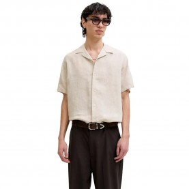 Риза с къс ръкав Jack & jones Blalawrence Linen Resort short sleeve shirt - Beige (Silver Lining / Relaxed Fit) риза,с,къс,ръкав,дамски,ризи,мъжки,ризи,jack,&,jones,blalawrence,linen,resort,short,sleeve,shirt,beige,(silver,lining,relaxed,fit)