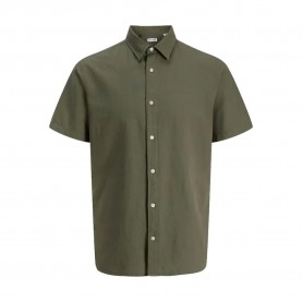 Риза с къс ръкав Jack & jones Breeze Linen short sleeve shirt - Green (Dusty Olive) риза,с,къс,ръкав,дамски,ризи,мъжки,ризи,jack,&,jones,breeze,linen,short,sleeve,shirt,green,(dusty,olive)