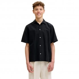 Риза с къс ръкав Jack & jones Ebreeze Linen Blend Oversize short sleeve shirt - Black (Black) риза,с,къс,ръкав,дамски,ризи,мъжки,ризи,jack,&,jones,ebreeze,linen,blend,oversize,short,sleeve,shirt,black,(black)