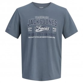 Тениска Jack & jones Logo short sleeve T-shirt - Blue / Grey (Turbulence) тениска,мъжки,тениски,дамски,тениски,jack,&,jones,logo,short,sleeve,t,shirt,blue,grey,(turbulence)