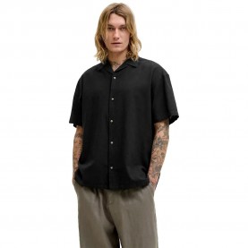 Риза с къс ръкав Jack & jones Summer Linen Blend Resort short sleeve shirt - Black (Black) риза,с,къс,ръкав,дамски,ризи,мъжки,ризи,jack,&,jones,summer,linen,blend,resort,short,sleeve,shirt,black,(black)
