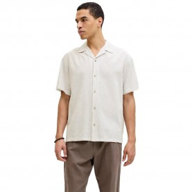 Риза с къс ръкав Jack & jones Summer Linen Blend Resort short sleeve shirt - White (Crockery / Stripes) риза,с,къс,ръкав,дамски,ризи,мъжки,ризи,jack,&,jones,summer,linen,blend,resort,short,sleeve,shirt,white,(crockery,stripes)