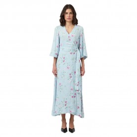 рокля,дамски,поли,и,рокли,yas,savanna,wrap,3,4,sleeve,long,dress,blue,(skyway,botalia)