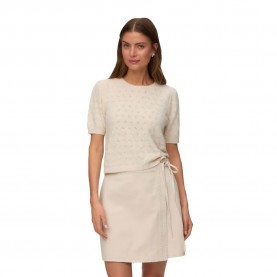 Vero moda Doffy Stitch 2/4 O-Neck Knit short sleeve blouse - Beige (Birch / Melange) дамски,блузи,vero,moda,doffy,stitch,2,4,o,neck,knit,short,sleeve,blouse,beige,(birch,melange)