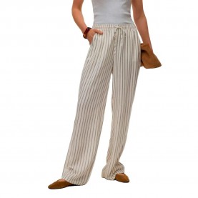 Панталони Vero moda Rosie Wide pants - Beige (Gardenia / Black Pinstripes) панталони,мъжки,панталони,дамски,панталони,vero,moda,rosie,wide,pants,beige,(gardenia,black,pinstripes)