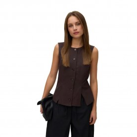 Vero moda Selma Waistcoat sleeveless blouse - Brown (Chocolate Torte) дамски,блузи,vero,moda,selma,waistcoat,sleeveless,blouse,brown,(chocolate,torte)