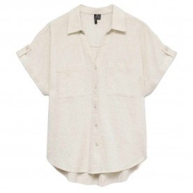 Риза с къс ръкав Vero moda Thilde short sleeve shirt - Beige (Silver Lining / Snow White) риза,с,къс,ръкав,дамски,ризи,мъжки,ризи,vero,moda,thilde,short,sleeve,shirt,beige,(silver,lining,snow,white)