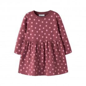 Рокля Name it Davina Sweat Bru long sleeve short dress - Pink (Wild Ginger / With Lilas Flower) рокля,дамски,поли,и,рокли,name,it,davina,sweat,bru,long,sleeve,short,dress,pink,(wild,ginger,with,lilas,flower)