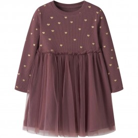 Рокля Name it Nadja long sleeve short dress - Purple (Wild Ginger) рокля,дамски,поли,и,рокли,name,it,nadja,long,sleeve,short,dress,purple,(wild,ginger)