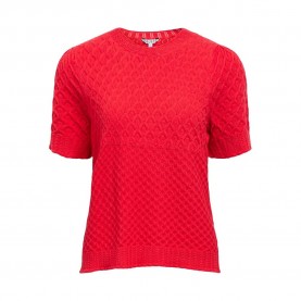 блуза,мъжки,пуловери,дамски,пуловери,object,noa,knit,short,sleeve,sweater,red,(poinsettia)