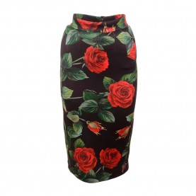 пола,дамски,поли,и,рокли,dolce,&,gabbana,roses,midi,skirt,black,(black)