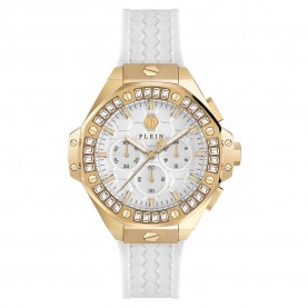Часовник Philipp plein PWPSA0624 42mm 5ATM Quartz Analogical watch - Golden (White / White / Mineral) часовник,часовници,philipp,plein,pwpsa0624,42mm,5atm,quartz,analogical,watch,golden,(white,white,mineral)