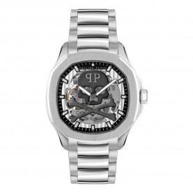 Часовник Philipp plein PWRAA0223 42mm 5ATM Automatic Analogical watch - Silver (Grey / Grey / Mineral) часовник,часовници,philipp,plein,pwraa0223,42mm,5atm,automatic,analogical,watch,silver,(grey,grey,mineral)