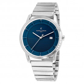 Часовник Pierre cardin CLC.6005 43mm 3ATM Quartz Analogical watch - Silver (Grey / Blue / Mineral) часовник,часовници,pierre,cardin,clc.6005,43mm,3atm,quartz,analogical,watch,silver,(grey,blue,mineral)