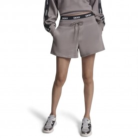 Къси панталони DKNY Classic Logo Elastic high waist shorts - Grey (Mushroom) къси,панталони,мъжки,панталони,дамски,панталони,dkny,classic,logo,elastic,high,waist,shorts,grey,(mushroom)