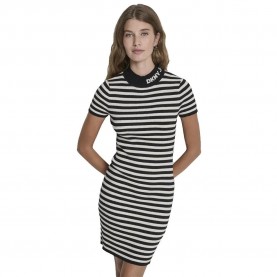 рокля,дамски,поли,и,рокли,dkny,lurex,stripe,mock,neck,logo,short,sleeve,short,dress,black,(black,eggnog,silver)