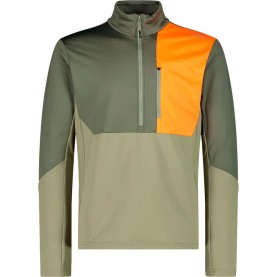 Блуза CMP 34L1537 half zip sweatshirt - Green (Olive) блуза,мъжки,пуловери,cmp,34l1537,half,zip,sweatshirt,green,(olive)