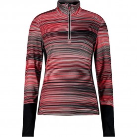 Блуза CMP 34L2096 half zip sweatshirt - Red (Corallo / Nero) блуза,дамски,блузи,cmp,34l2096,half,zip,sweatshirt,red,(corallo,nero)