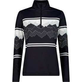 Блуза CMP 34L4216 half zip sweatshirt - Black (Nero / Bianco) блуза,дамски,блузи,cmp,34l4216,half,zip,sweatshirt,black,(nero,bianco)