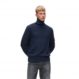 Блуза Karl lagerfeld jeans A4M18035 high neck sweater - Blue (Black Iris) блуза,мъжки,пуловери,дамски,пуловери,karl,lagerfeld,jeans,a4m18035,high,neck,sweater,blue,(black,iris)