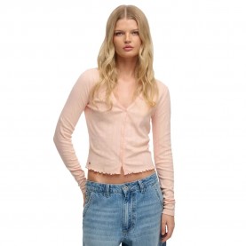Жилетка Superdry Athletic Essential Pointelle cardigan - Pink (Rose Blush Pink) жилетка,мъжки,пуловери,дамски,пуловери,superdry,athletic,essential,pointelle,cardigan,pink,(rose,blush,pink)
