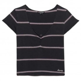 Тениска Superdry Athletic Essentials Gathered Pattern short sleeve T-shirt - Black (Pink Navy Stripe) тениска,мъжки,тениски,дамски,тениски,superdry,athletic,essentials,gathered,pattern,short,sleeve,t,shirt,black,(pink,navy,stripe)