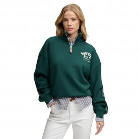 Блуза Superdry Country Club Applique half zip sweatshirt - Green (Dark Pine Green) блуза,дамски,блузи,superdry,country,club,applique,half,zip,sweatshirt,green,(dark,pine,green)